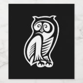 Étiquette Pour Bouteilles De Vin Symbole hibou blanc (Étiquettes simples)