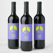Étiquette Pour Bouteilles De Vin Symbole PAIX avec des couleurs remplies (Bouteilles)