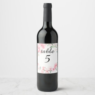 Étiquette Pour Bouteilles De Vin Tableau des numéros Sakura. Étiquette de vin.