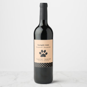 Étiquette Pour Bouteilles De Vin Taches pêche abricot sur fond noir