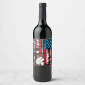 Étiquette Pour Bouteilles De Vin Tag USA Drapeau (Devant)