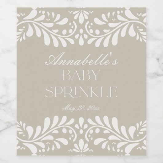 Étiquette Pour Bouteilles De Vin Talavera beige Carrelage espagnol Fiesta Baby Spri (Étiquettes simples)