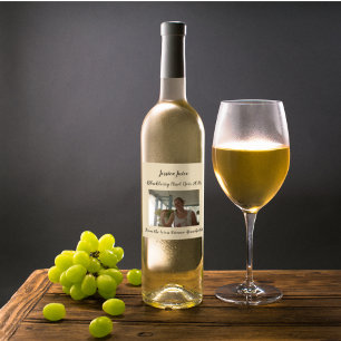 Étiquette Pour Bouteilles De Vin Tan Décontracté personnalisé Photo