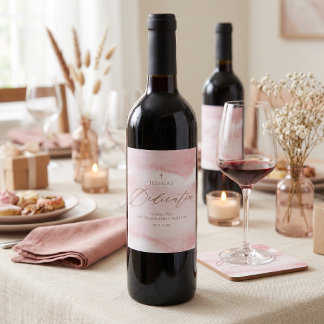Étiquette Pour Bouteilles De Vin Tapisserie Carrée pour la Dédicace de Bébé Fille R