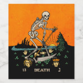 Étiquette Pour Bouteilles De Vin Tarot de la mort (Étiquettes simples)