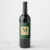 Étiquette Pour Bouteilles De Vin Tartan MacDonald Monogramme M  (Devant)
