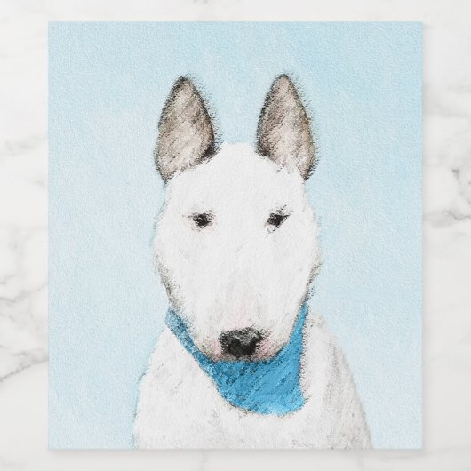 Étiquette Pour Bouteilles De Vin Taureau Terrier - Cute Original Chien Art (Étiquettes simples)