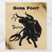 Étiquette Pour Bouteilles De Vin Taurus puissant le Zodiaque Bull (Étiquettes simples)