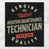 Étiquette Pour Bouteilles De Vin Technicien en maintenance aéronautique (Étiquettes simples)