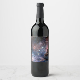 Étiquette Pour Bouteilles De Vin Télescope Nebula Hubble Carina Rouge et Bleu