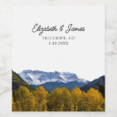 Étiquette Pour Bouteilles De Vin Telluride Wedding Favor (Étiquettes simples)