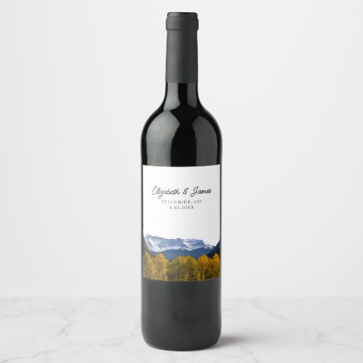 Étiquette Pour Bouteilles De Vin Telluride Wedding Favor (Devant)