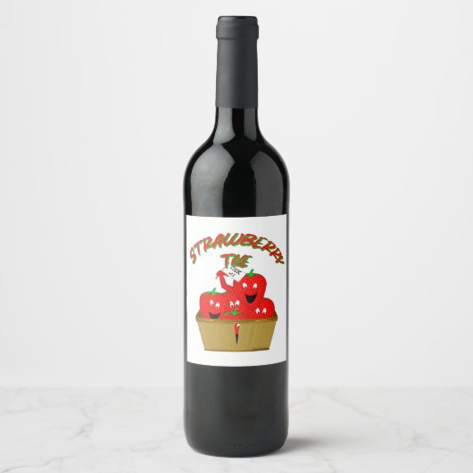 Étiquette Pour Bouteilles De Vin Temps de la fraise ! (Devant)