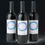 Étiquette Pour Bouteilles De Vin Temps le plus merveilleux Année Blue Christmas Wre<br><div class="desc">Plus Merveilleux temps Année Bleu Noël Wreath Vin Étiquette Montrez votre gratitude avec un cadeau à Noël! Personnalisez votre cadeau avec cet élégant étiquette à vin doté d'une belle couronne de Noël. Vous pouvez modifier les étiquettes "Vacances" et "Vacances" et l'espace réservé au nom au bas du étiquette. La belle...</div>