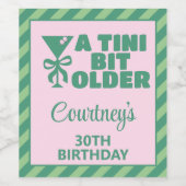 Étiquette Pour Bouteilles De Vin Tendy Rose & Vert Un Tini Bit Ancien 30e anniversa (Étiquettes simples)
