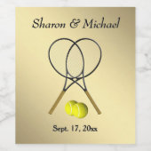 Étiquette Pour Bouteilles De Vin Tennis Custom Gold (Étiquettes simples)