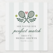 Étiquette Pour Bouteilles De Vin Tennis de mariage parfait (Étiquettes simples)