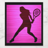 Étiquette Pour Bouteilles De Vin Tennis rose (Étiquettes simples)