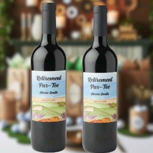 Étiquette Pour Bouteilles De Vin Terrain de golf de retraite au bord de la plage