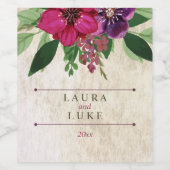 Étiquette Pour Bouteilles De Vin Terre, Cranberry-Plum Floral (Étiquettes simples)