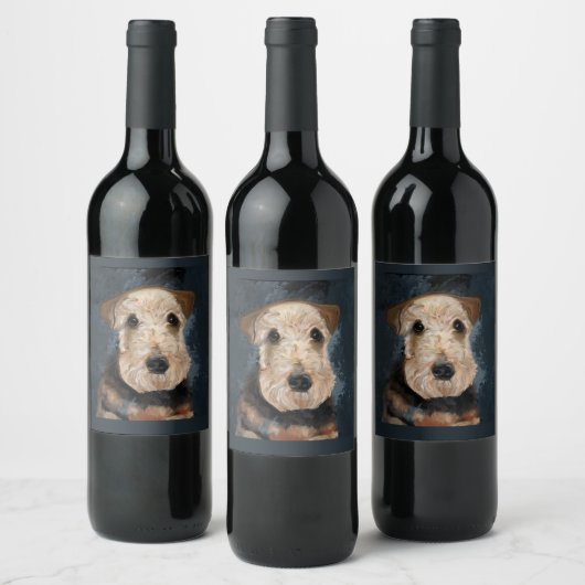 ÉTIQUETTE POUR BOUTEILLES DE VIN TERRIER AIREDALE (Bouteilles)