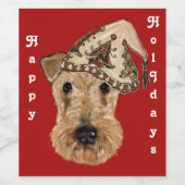 ÉTIQUETTE POUR BOUTEILLES DE VIN TERRIER AIREDALE (Étiquettes simples)