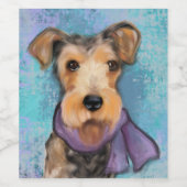 Étiquette Pour Bouteilles De Vin Terrier Airedale (Étiquettes simples)
