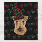 ÉTIQUETTE POUR BOUTEILLES DE VIN TERRIER AIREDALE (Étiquettes simples)