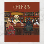 ÉTIQUETTE POUR BOUTEILLES DE VIN TERRIER AIREDALE & AMIS (Étiquettes simples)
