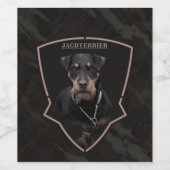 Étiquette Pour Bouteilles De Vin Terrier de chasse allemand, Le Jagdterrier, Art (Étiquettes simples)