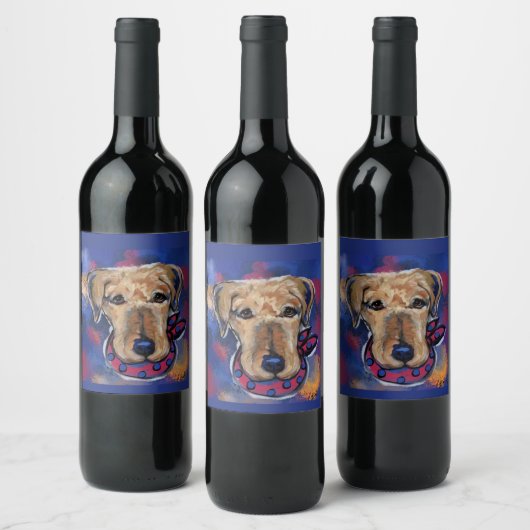 Étiquette Pour Bouteilles De Vin Térriers Airedale (Bouteilles)