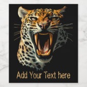 Étiquette Pour Bouteilles De Vin Tête d'attaque du léopard (Étiquettes simples)