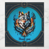 Étiquette Pour Bouteilles De Vin Tête de loup majestueux (Étiquettes simples)