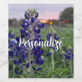 Étiquette Pour Bouteilles De Vin Texas Bluebonnet Farm Sunset (Étiquettes simples)