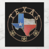 Étiquette Pour Bouteilles De Vin Texas Map Barn Art (Étiquettes simples)