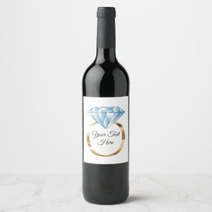 Étiquette Pour Bouteilles De Vin Texte personnalisé de l'anneau de Mariage de diama