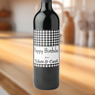 Étiquette Pour Bouteilles De Vin Texte Personnalisé, Joyeux Anniversaire Houndstoot