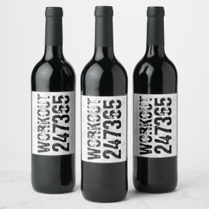 Étiquette Pour Bouteilles De Vin Texte usé et rayé Workout 247365 rustique