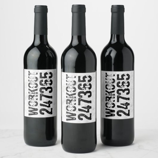 Étiquette Pour Bouteilles De Vin Texte usé et rayé Workout 247365 rustique (Bouteilles)