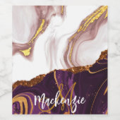 Étiquette Pour Bouteilles De Vin Texture Abstraite de marbre (Étiquettes simples)