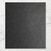 Étiquette Pour Bouteilles De Vin Texture en cuir noir (Étiquettes simples)