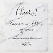 Étiquette Pour Bouteilles De Vin Texture Marbre blanc | étiquette de bouteilles de  (Étiquettes simples)