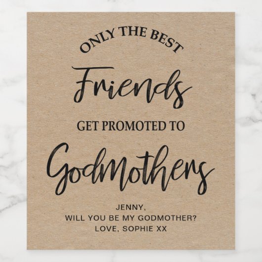 Étiquette Pour Bouteilles De Vin Texture moderne Kraft Godmère Proposition (Étiquettes simples)