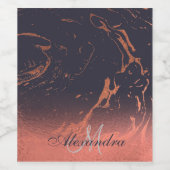 Étiquette Pour Bouteilles De Vin Texture rose en marbre (Étiquettes simples)