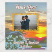 Étiquette Pour Bouteilles De Vin Thank You Sunset 2295 (Étiquettes simples)