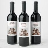 Étiquette Pour Bouteilles De Vin Thanksgiving Grateful Thankful Blessed Photo (Bouteilles)