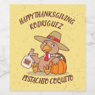 Étiquette Pour Bouteilles De Vin Thanksgiving Turkey Coquito