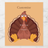 Étiquette Pour Bouteilles De Vin Thanksgiving Turkey Thunder Cove (Étiquettes simples)