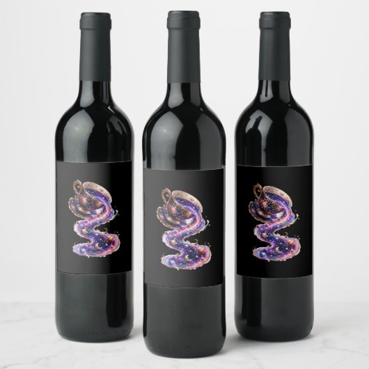 Étiquette Pour Bouteilles De Vin Thé avec l'Univers (Bouteilles)