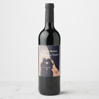 Étiquette Pour Bouteilles De Vin the lovely match couple wedding name date simple